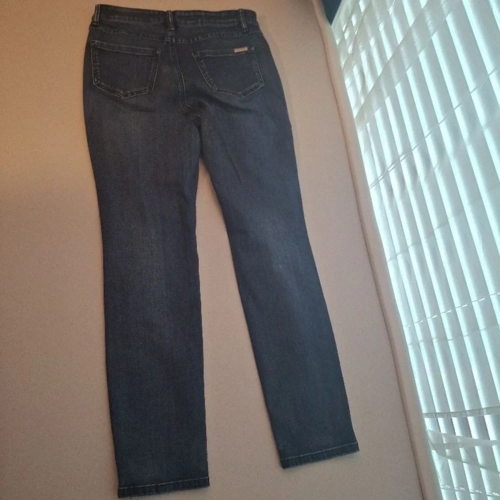 Joseph‎ Ribkoff Sz 6 Dark Blue Sparkle Face Brielle Slim Fit Straight Jeans